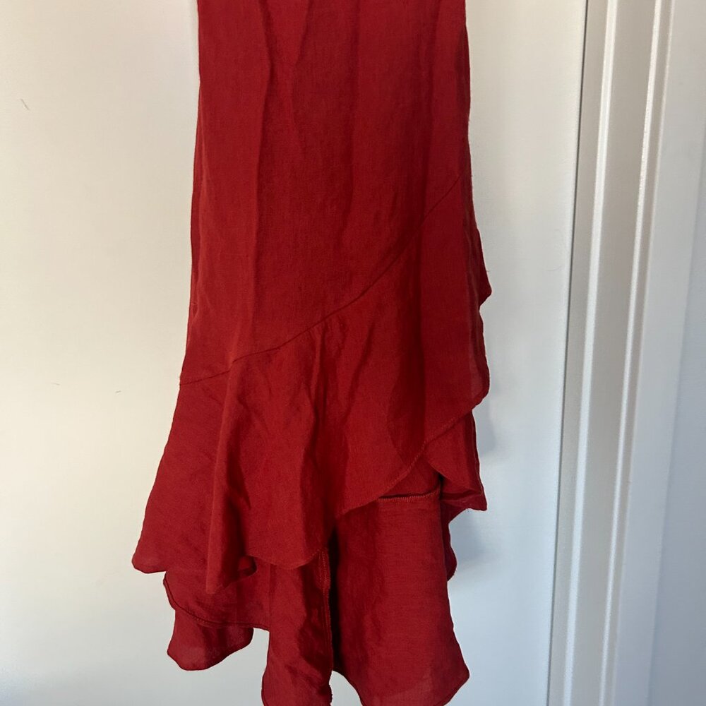 Isalis Red Ruffle Bow Dress - Picture 4 of 9